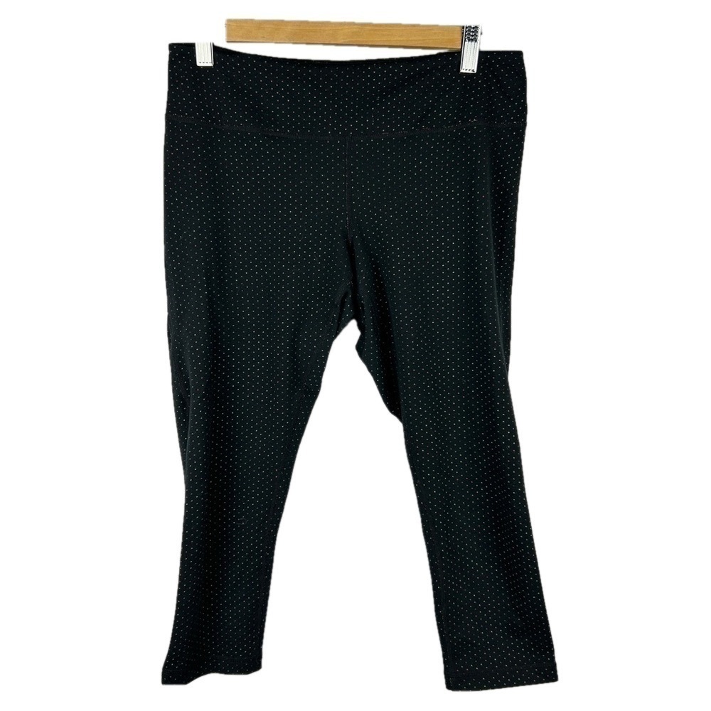 Zella Black Multicolour Polka Dot Cropped Leggings Medium